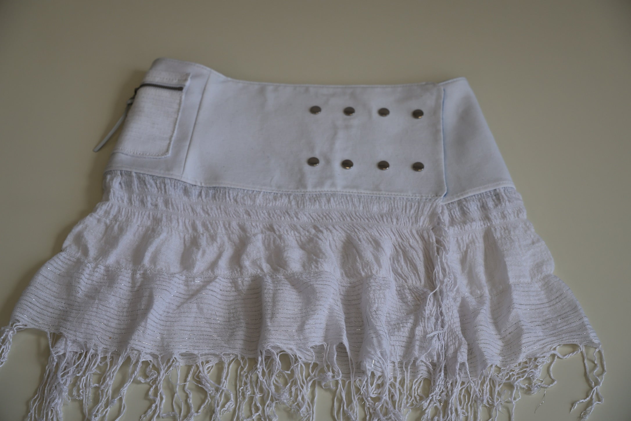 White Denim White Tassle